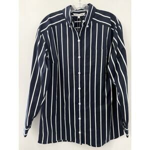 Veronica Beard Women's Navy & White Stripe Collared Button Up Size 8 NWT Classic